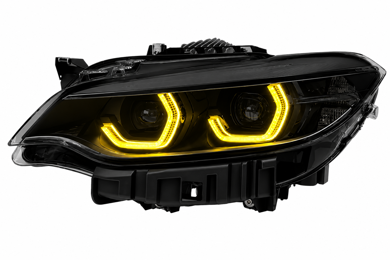 Black Shadow Edition Icon V3 - BMW IKON LED Headlights with TriColour Switchable DRLs For 2 Series F22 F23 M2 F87