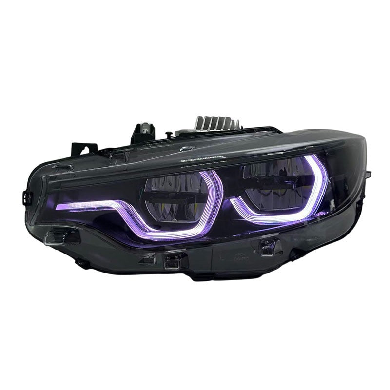 Black Shadow V3 RGB IKON Headlights (4 Series, M3 and M4) - App-Controlled RGB DRLs For M3 M4 F80 F82 F83 4 Series F32 F33 F36 (Early Bird Price)