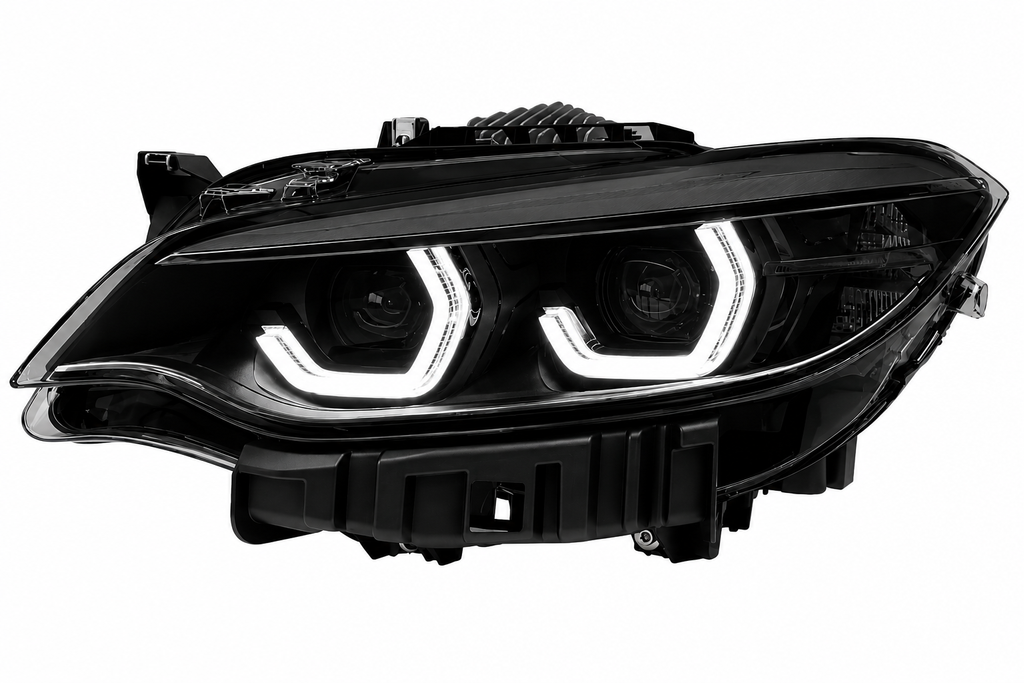 Black Shadow Edition Icon V3 - BMW IKON LED Headlights with TriColour Switchable DRLs For 2 Series F22 F23 M2 F87