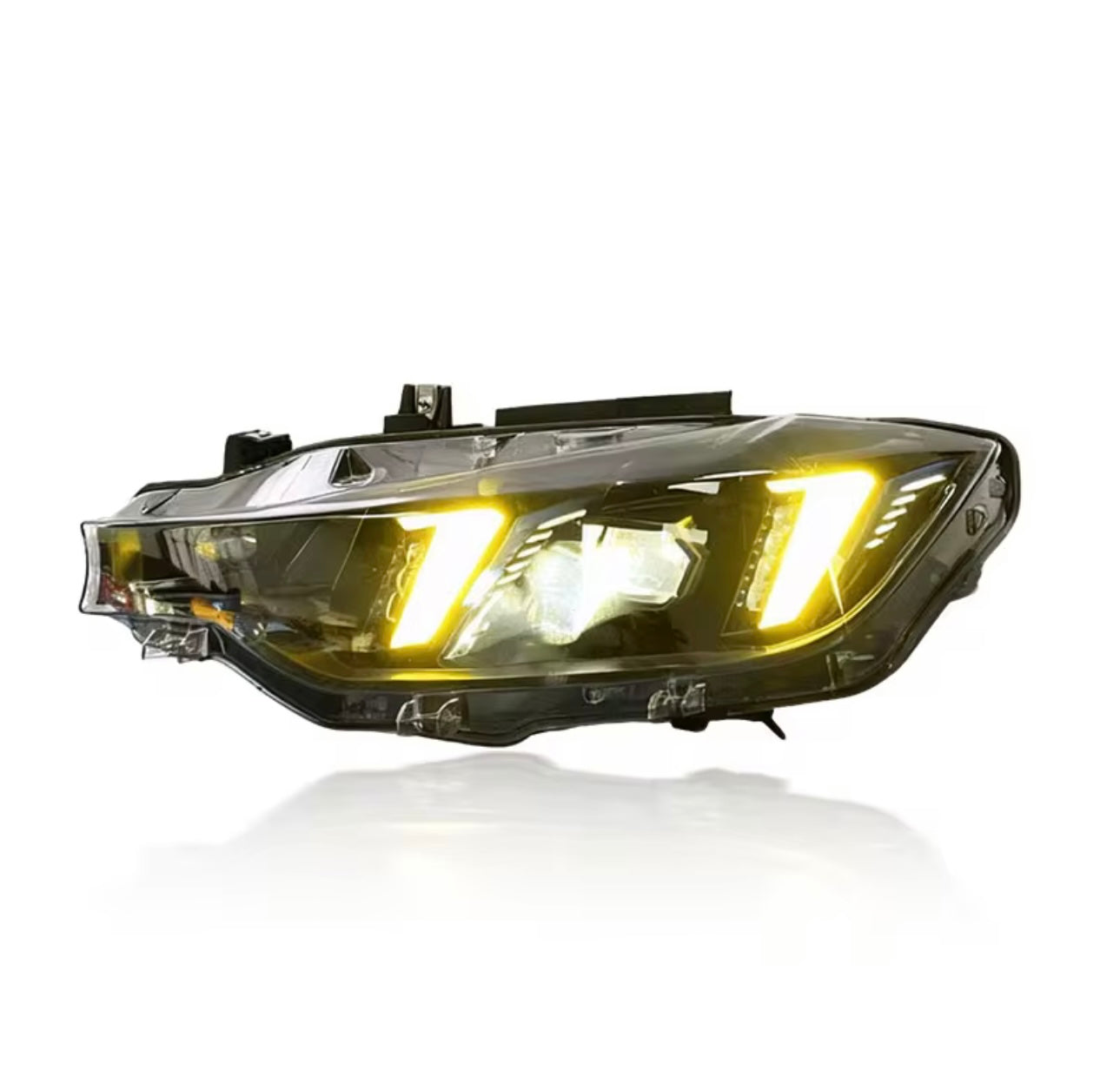 BMW V2 F30 3 Series Snake Eyes Amber Yellow and White Switchable DRLs (LED Headlight)