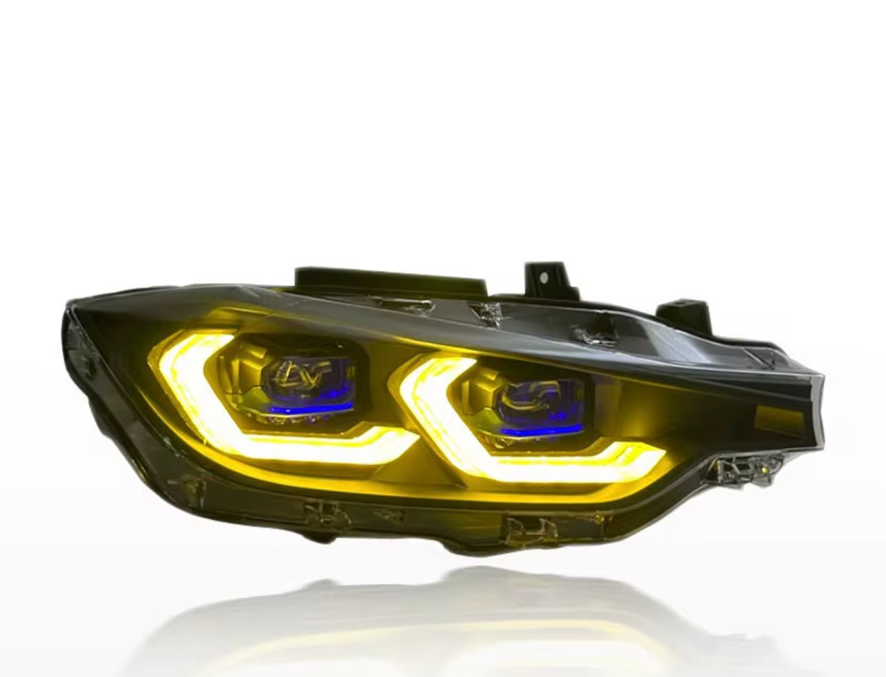 BMW V2 Amber Yellow and White Switchable DRLs LED Headlights for BMW 3 Series 2012-2019