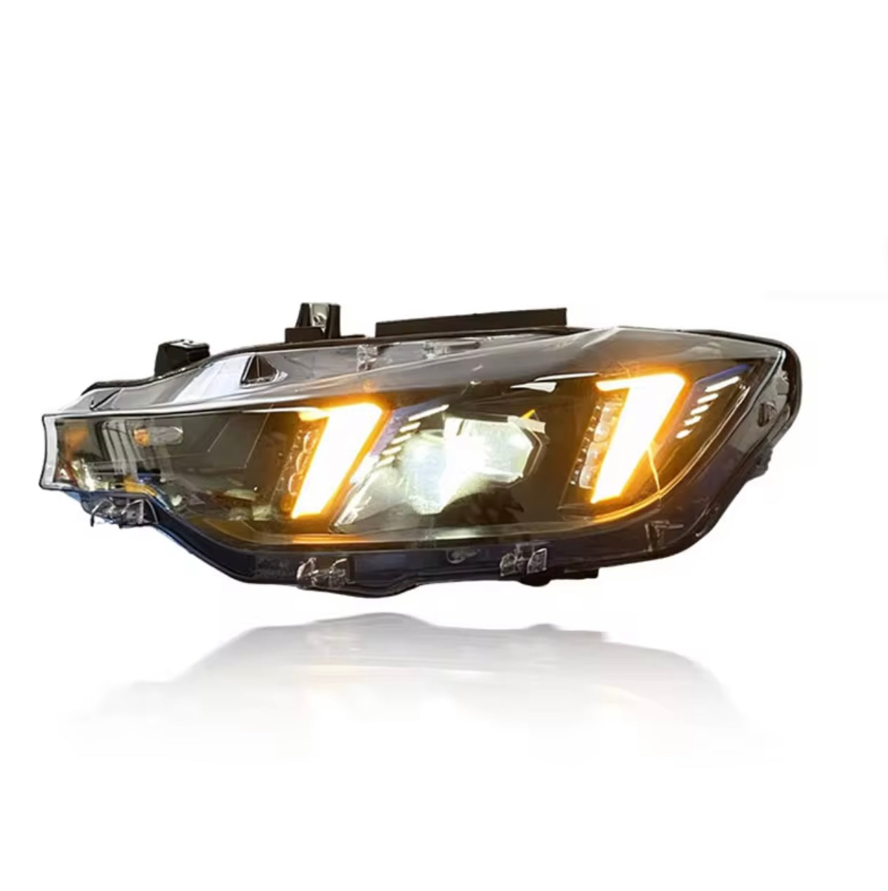 BMW V2 F30 3 Series Snake Eyes Amber Yellow and White Switchable DRLs (LED Headlight)