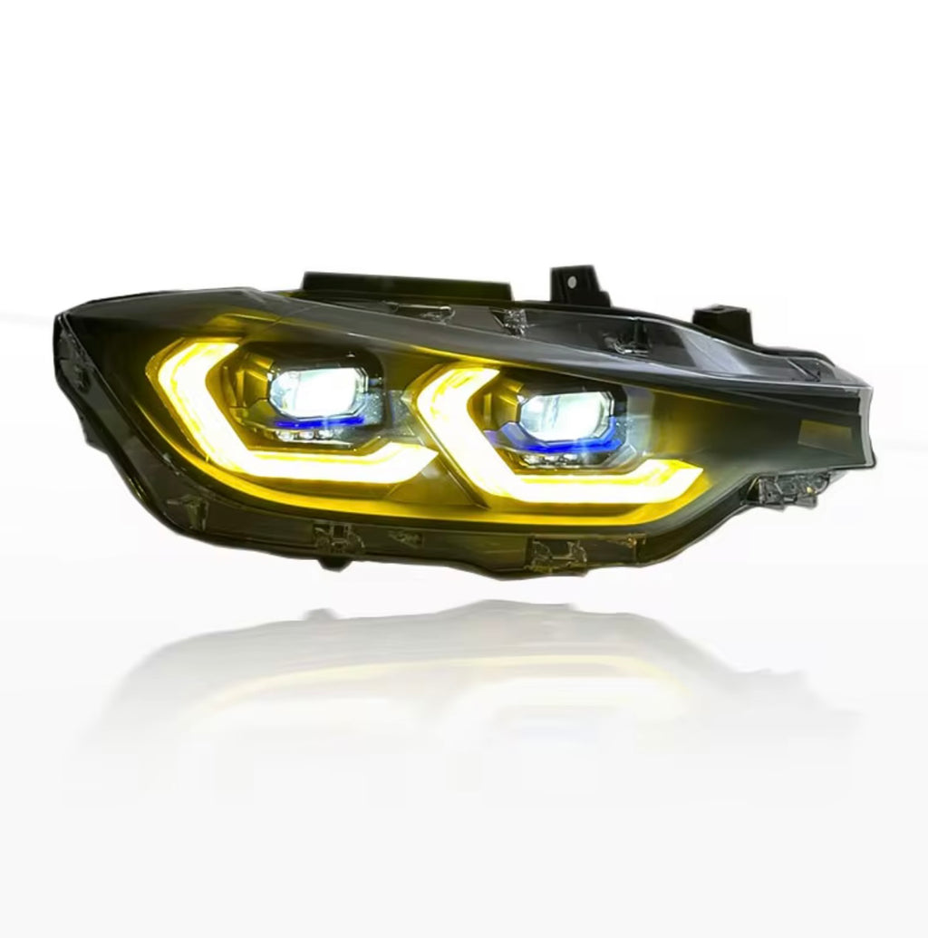 BMW V2 Amber Yellow and White Switchable DRLs LED Headlights for BMW 3 Series 2012-2019