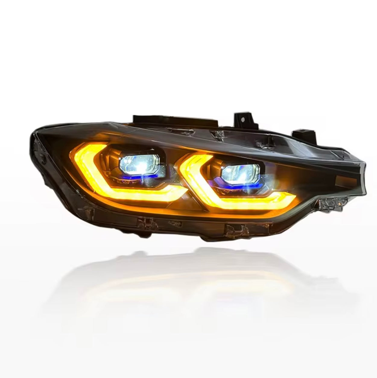 BMW V2 Amber Yellow and White Switchable DRLs LED Headlights for BMW 3 Series 2012-2019