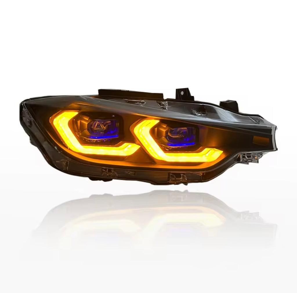 BMW V2 Amber Yellow and White Switchable DRLs LED Headlights for BMW 3 Series 2012-2019