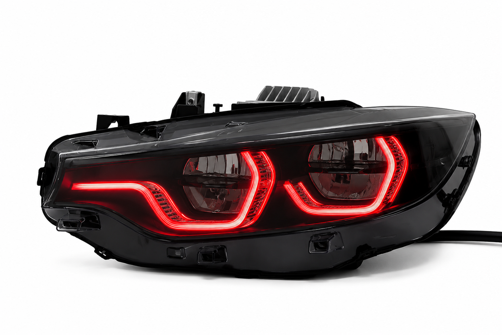 Black Shadow IKON V3 Headlights TriColour Switchable DRLs BMW F80 F82 F83 F32 F33 F36