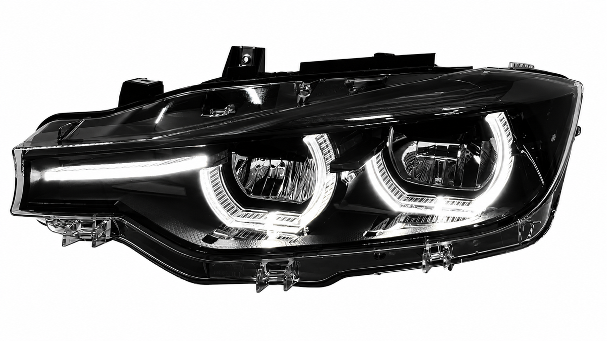 BMW F30 Black Shadow RGB IKON headlight - DRL colour: White