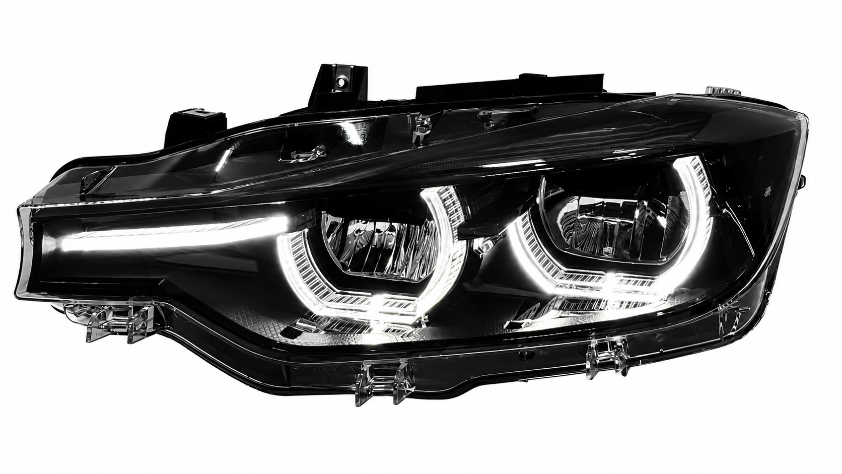 BMW V3 Black Shadow Edition Yellow and White Switchable DRLs LED Headlights for BMW 3 Series F30 2012-2019 (Copy)