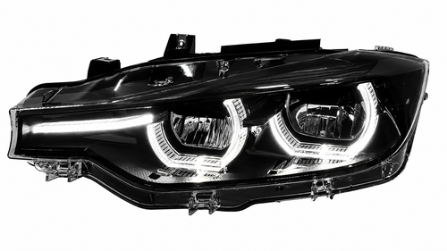 BMW F30 Black Shadow RGB IKON headlight - DRL colour: White