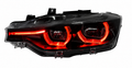 BMW V3 Black Shadow Edition Red Yellow and White Switchable DRLs LED Headlights for BMW 3 Series F30 2012-2019