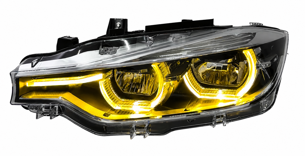 BMW V2 Amber Yellow and White Switchable DRLs LED Headlights for BMW 3 Series F30 2012-2019
