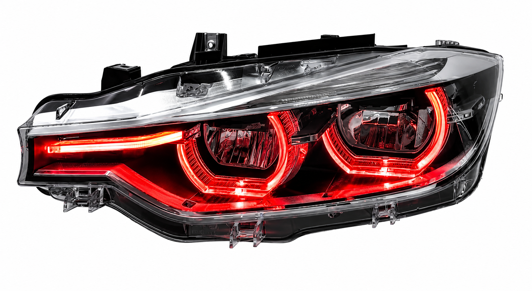 BMW V2 Red Yellow and White Switchable DRLs LED Headlights for BMW 3 Series F30 2012-2019
