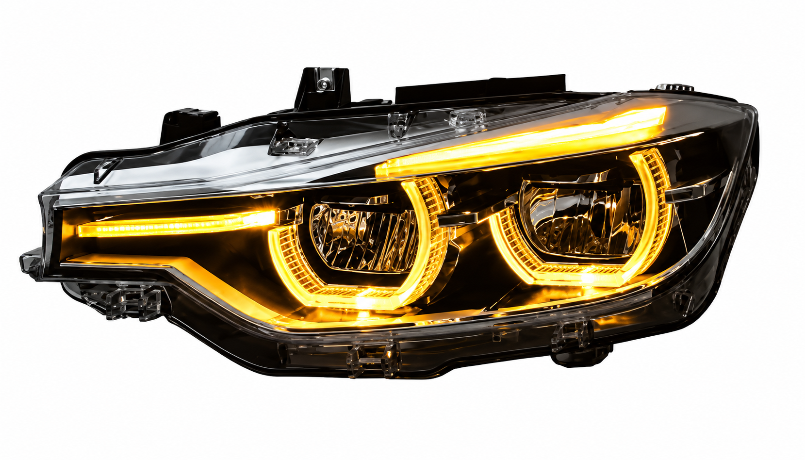 BMW V2 Amber Yellow and White Switchable DRLs LED Headlights for BMW 3 Series F30 2012-2019