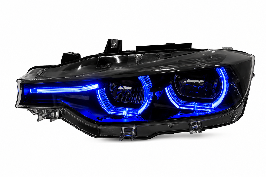 Black Shadow V3 RGB IKONs LED Headlights - App Controlled RGB DRL 3 Series F30 F31