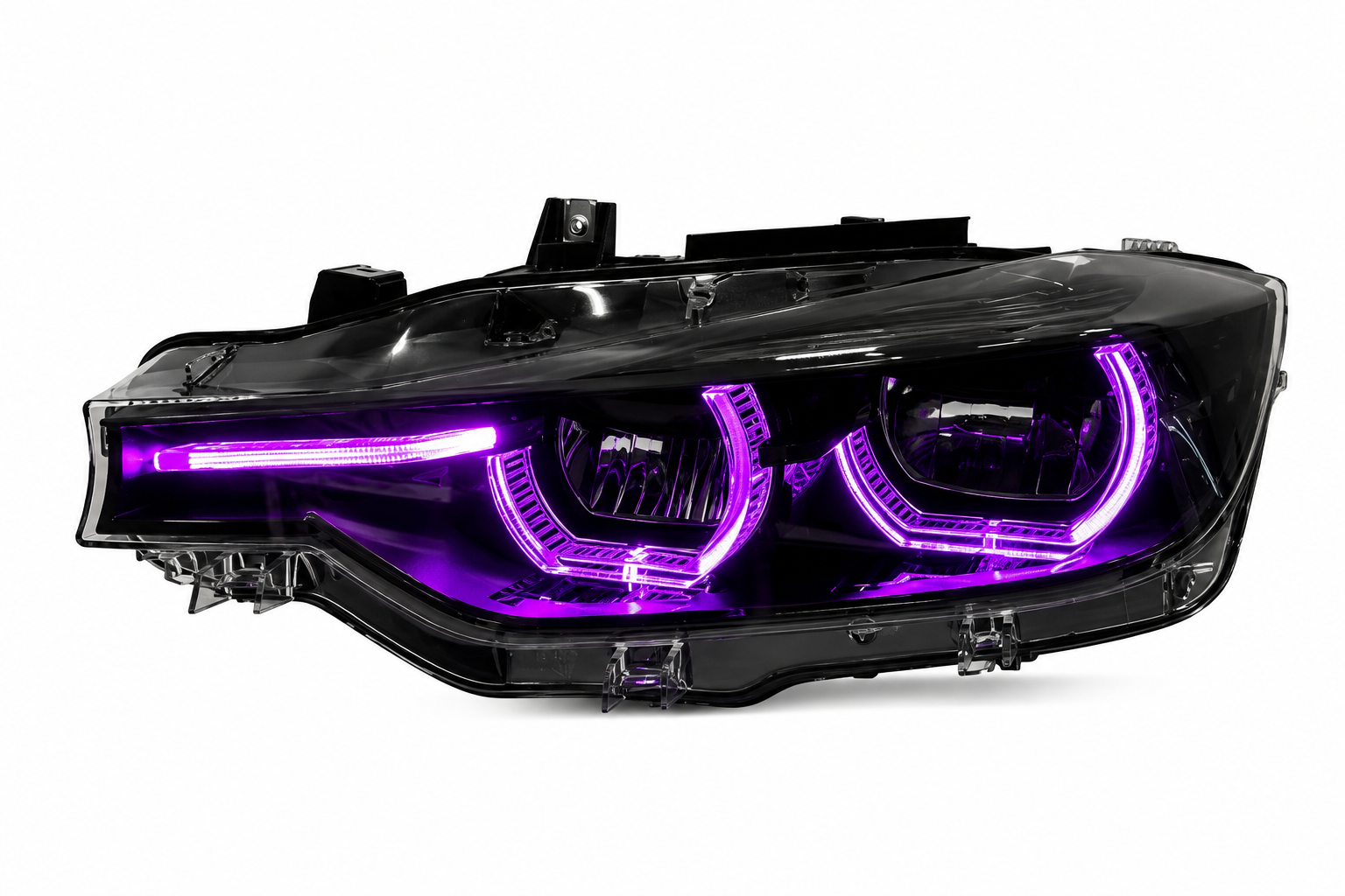 Black Shadow V3 RGB IKONs LED Headlights - App Controlled RGB DRL 3 Series F30 F31