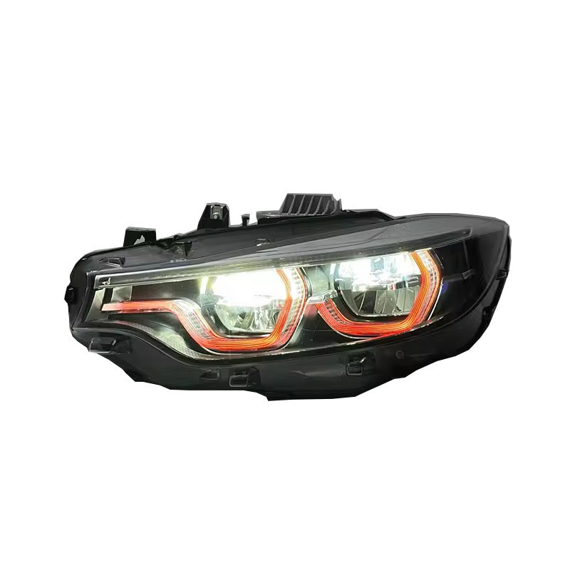 BMW F80 M3 / F82 M4 / F32 4 Series V2 LCI2 IKON headlights, red, yellow & white DRL – view 2