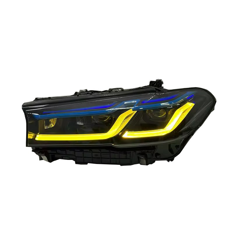 BMW G30 G38 Red Yellow and White On-The-Fly DRLS Laser Style Headlights (LCI BUMPER REQUIRED)