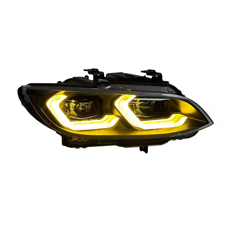 E92 E93 Yellow and White On-The-Fly DRLs G Series Laser Style Headlights 2006-2009