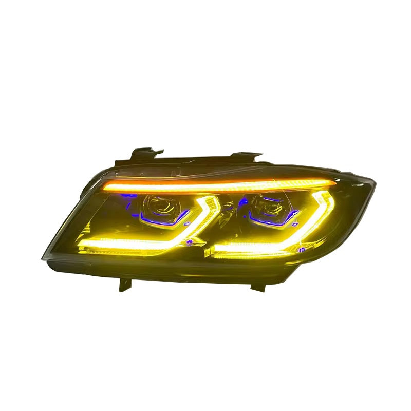 E90 E91 Yellow and White On-The-Fly DRLs G Series Style Headlight