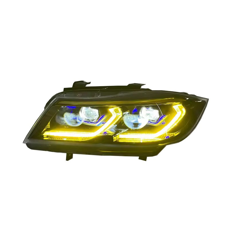 E90 E91 Yellow and White On-The-Fly DRLs G Series Style Headlight