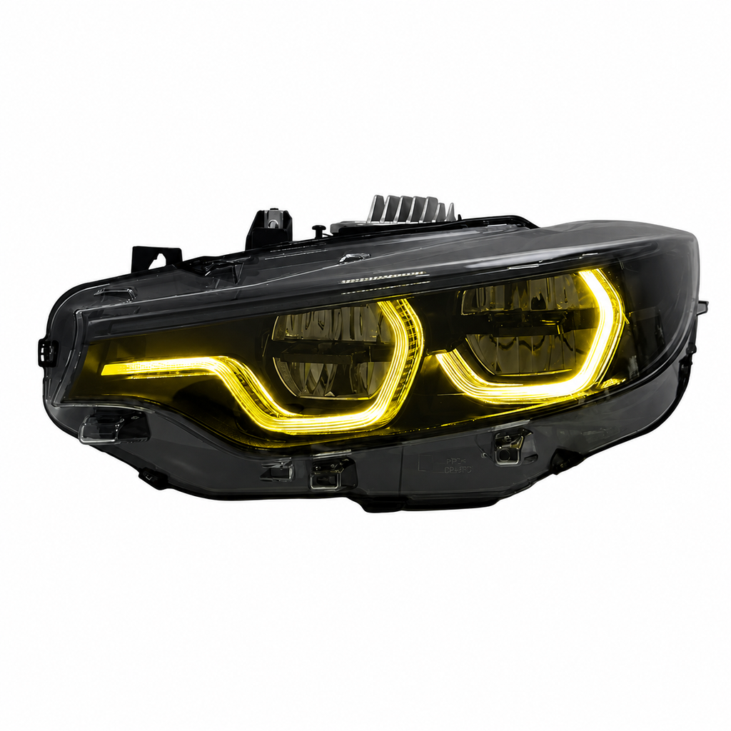 Black Shadow V3 RGB IKON Headlights (4 Series, M3 and M4) - App-Controlled RGB DRLs For M3 M4 F80 F82 F83 4 Series F32 F33 F36 (Early Bird Price)
