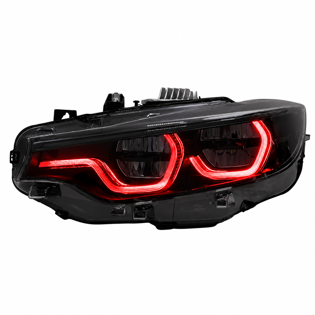 Black Shadow V3 RGB IKON Headlights (4 Series, M3 and M4) - App-Controlled RGB DRLs For M3 M4 F80 F82 F83 4 Series F32 F33 F36 (Early Bird Price)