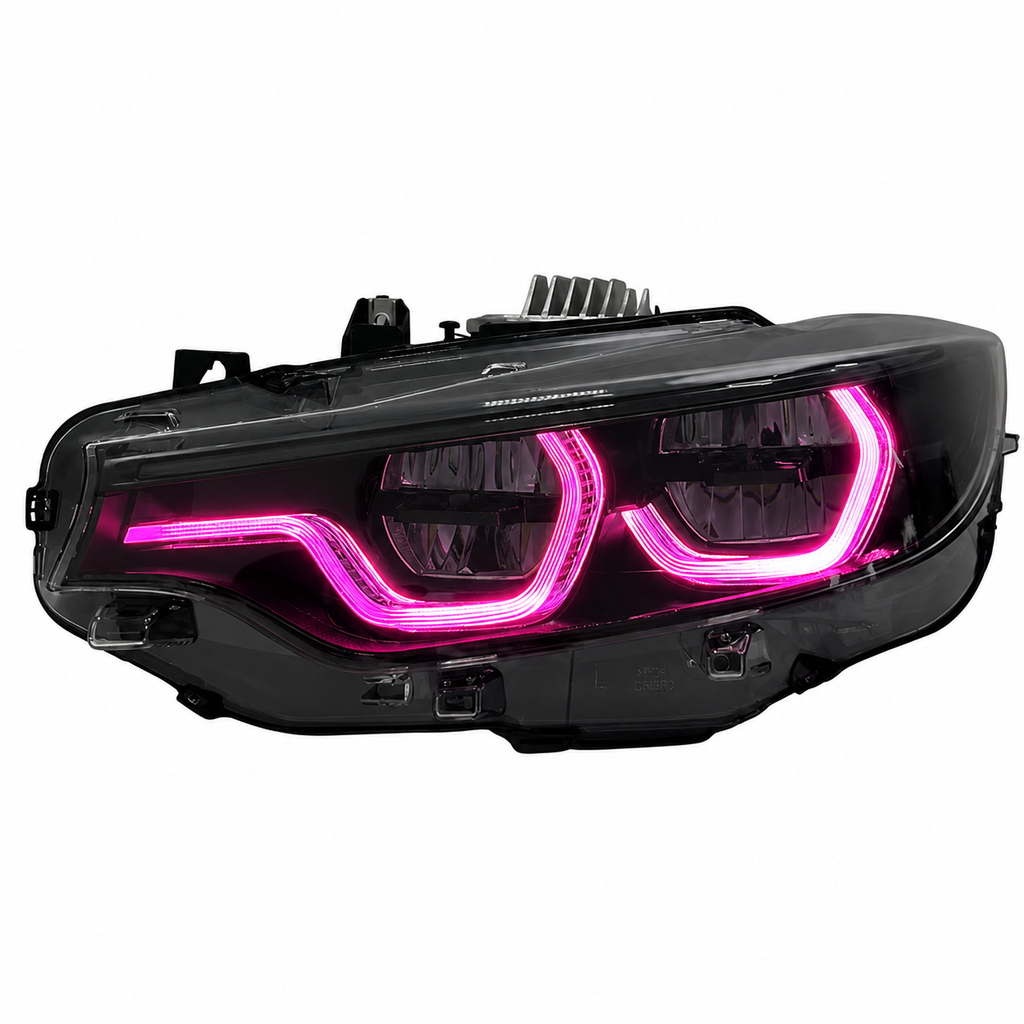 Black Shadow V3 RGB IKON Headlights (4 Series, M3 and M4) - App-Controlled RGB DRLs For M3 M4 F80 F82 F83 4 Series F32 F33 F36 (Early Bird Price)