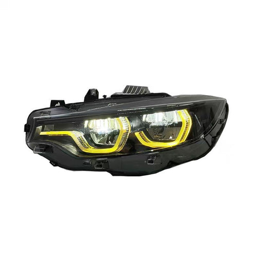 Black Shadow IKON V3 Headlights BMW Amber Yellow and White