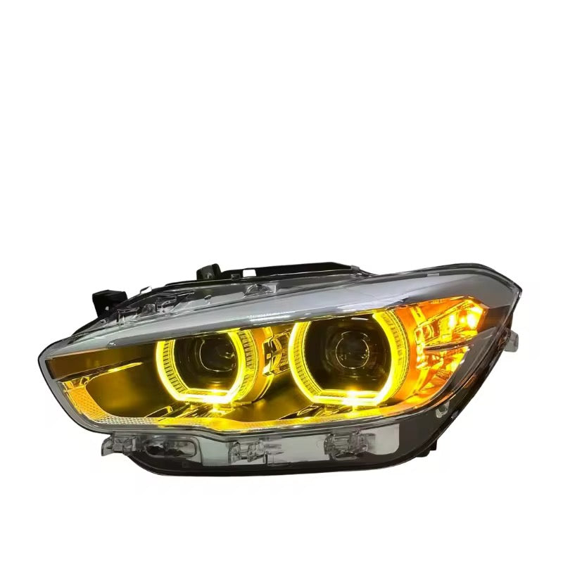 Yellow and White Switchable On-The-Fly Angel Eyes Headlight For F20 F21 BMW 1 Series 2015-2018