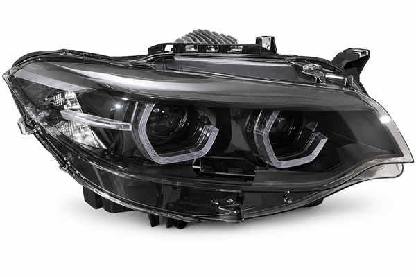Black Shadow Edition IKON V3 (Icon) - BMW IKON LED Headlights with RGB App Controlled DRLs For 2 Series F22 F23 and M2 F87 — RGB