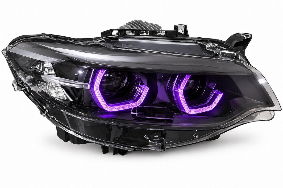 BMW F22 2 Series / F87 M2 Black Shadow V3 RGB IKON headlights – view 7