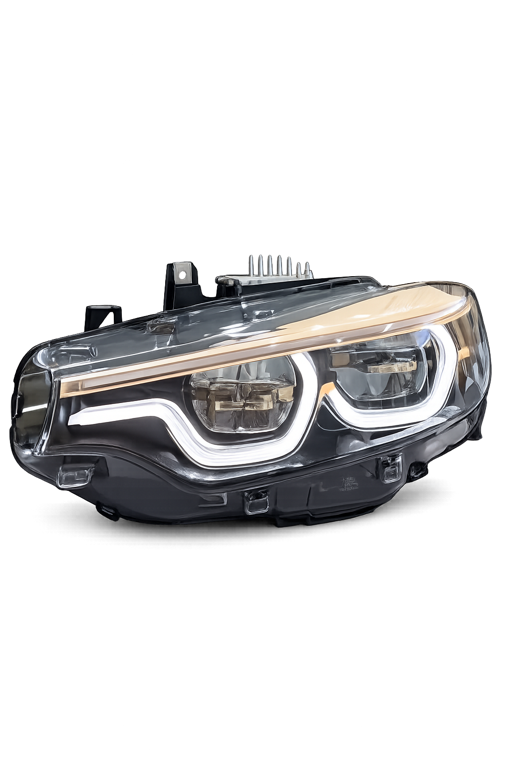 Individual Champagne Gold Icon V3 - Limited Edition BMW IKON Headlights | Switchable On-The-Fly Tri-Colour Amber, Yellow & White DRL | F80 F82 F83 F32 F33 F36