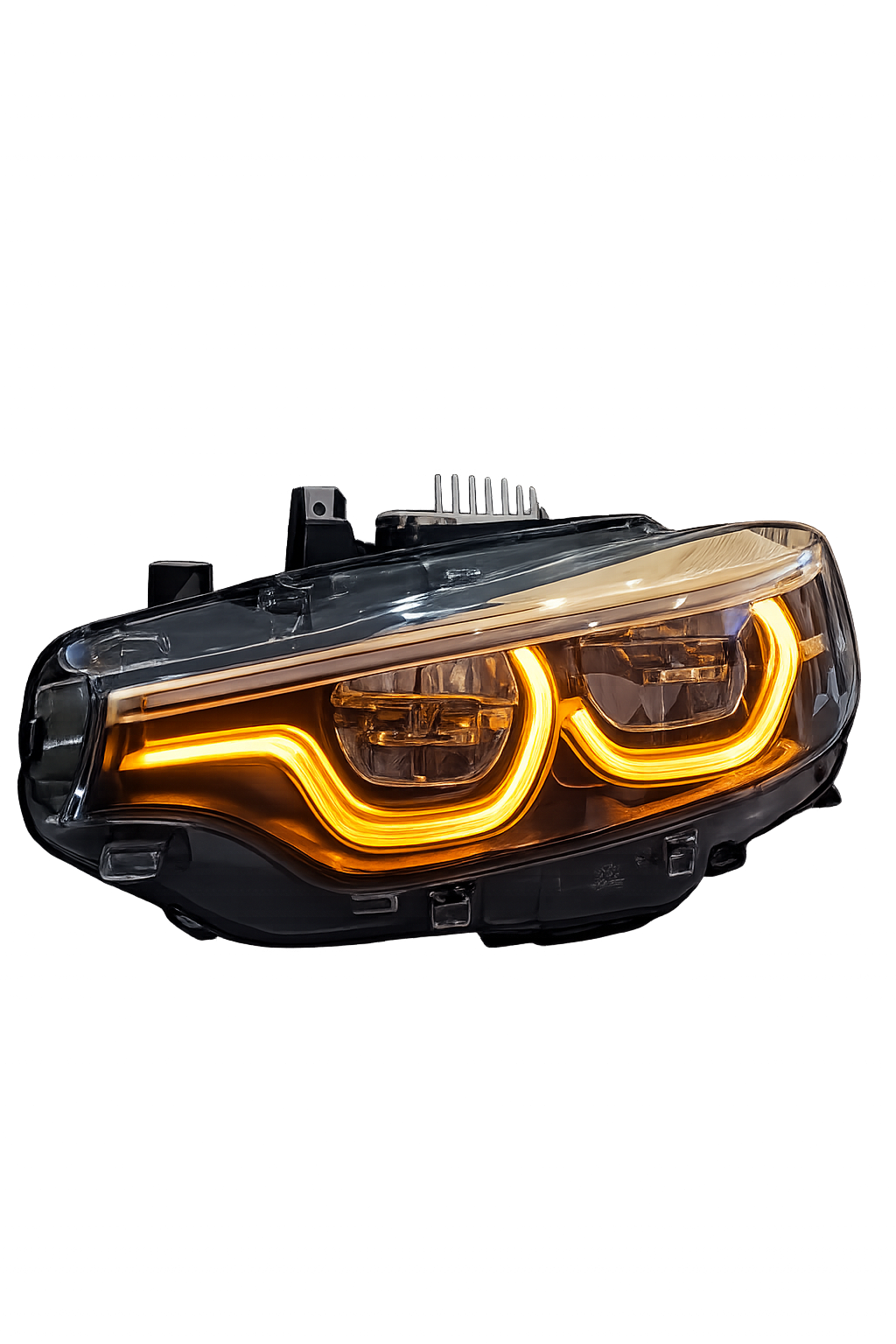 Individual Champagne Gold Icon V3 - Limited Edition BMW IKON Headlights Switchable On-The-Fly Tri Collour Amber, Yellow and White DRL F80 F82 F83 F32 F33 F36