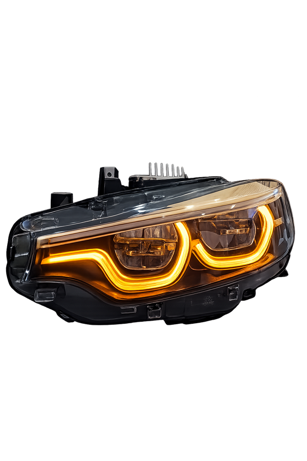Champagne Gold IKON V3 LED Headlights (Limited Edition) – BMW F80 M3 / F82 F83 M4 / F32 F33 F36 4 Series – Amber, Yellow & White DRL — Amber