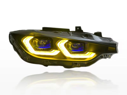 BMW V2 Amber Yellow and White Switchable DRLs LED Headlights for BMW 3 Series 2012-2019