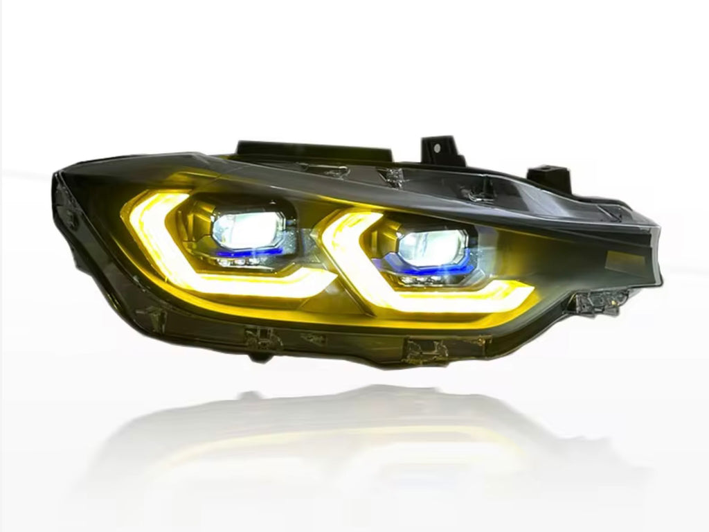 Yellow and White Switchable DRLs LED Headlights for BMW 3 Series 2012-2019
