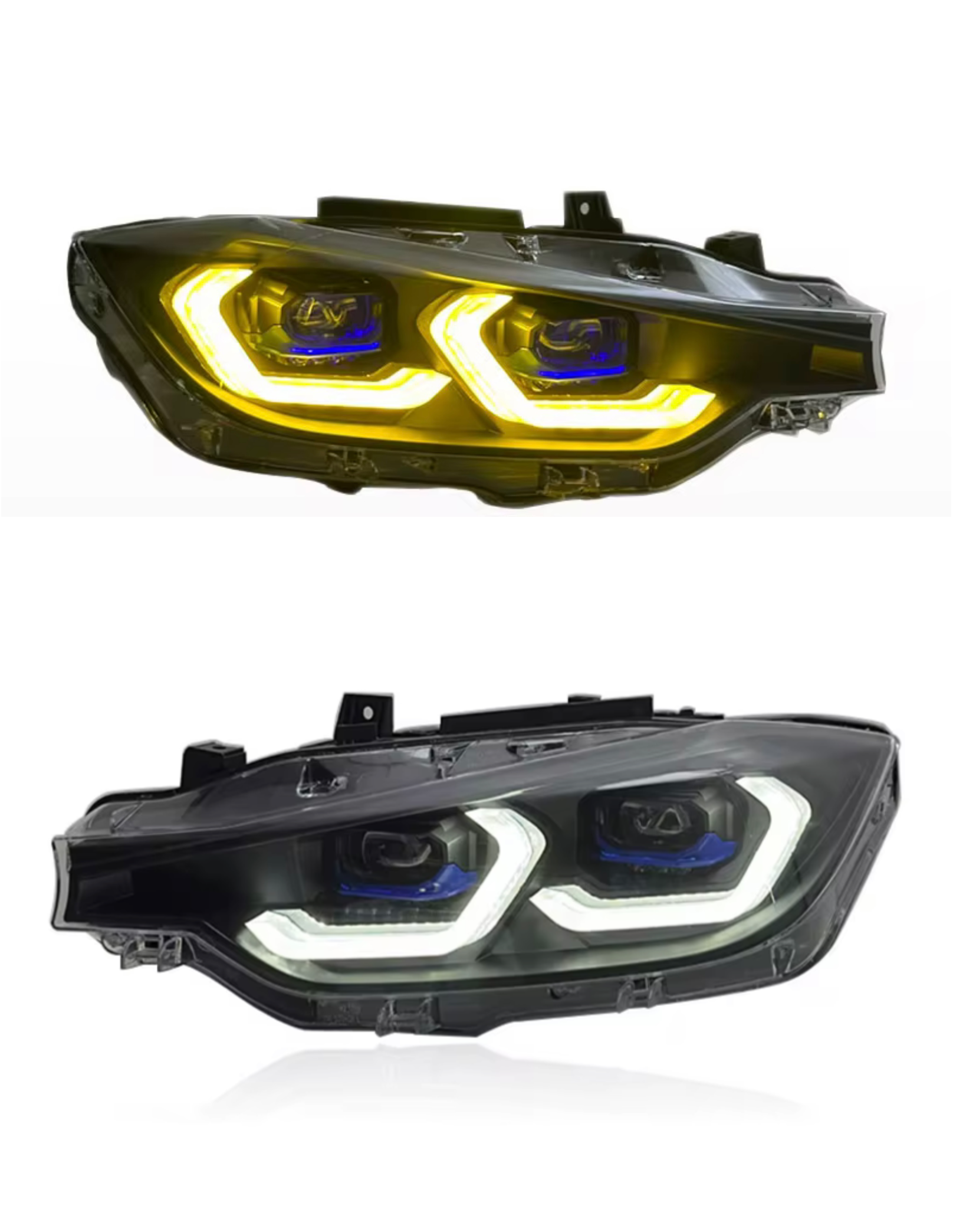 Yellow and White Switchable DRLs LED Headlights for BMW 3 Series 2012-2019