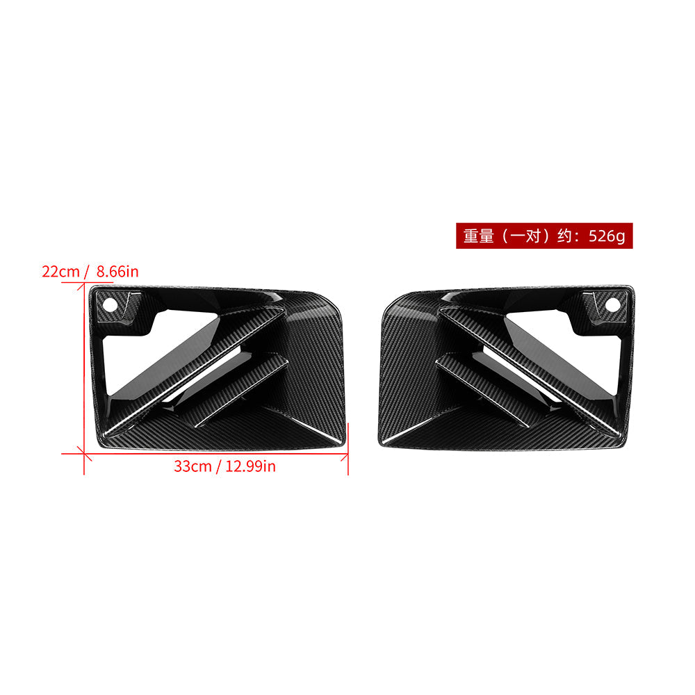 BMW M2 G87 carbon fibre air inlets - front view