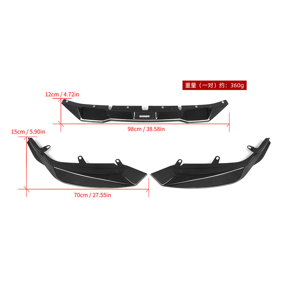 BMW M2 G87 V2 carbon fibre front lip - front view