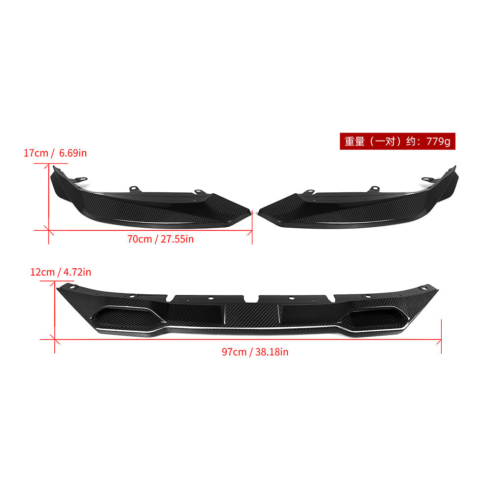 BMW M2 G87 V1 carbon fibre front lip - front view