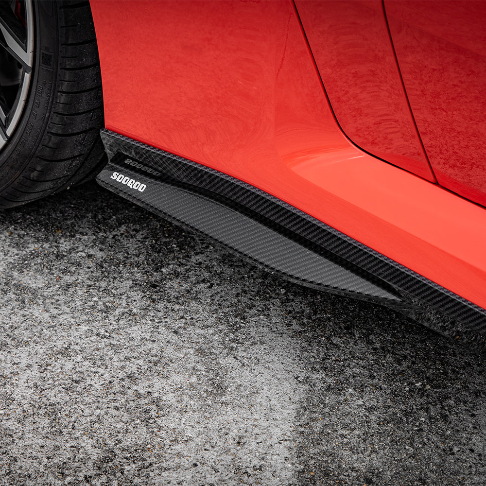 BMW M2 G87 carbon fibre side skirt - fitted view