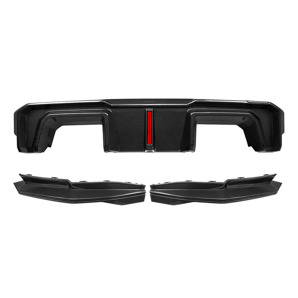 BMW M3 G80 V2 carbon fibre rear diffuser with brake light