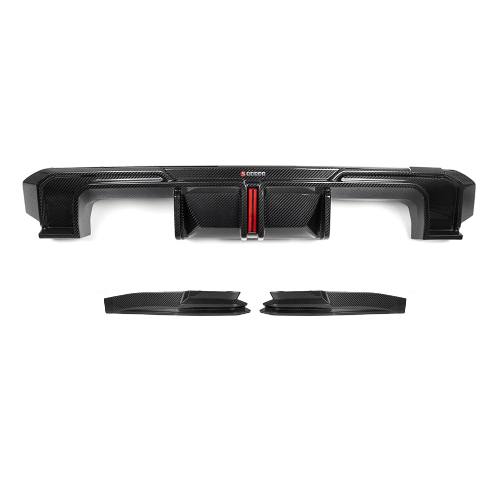 BMW M3 G80 V1 carbon fibre rear diffuser with brake light