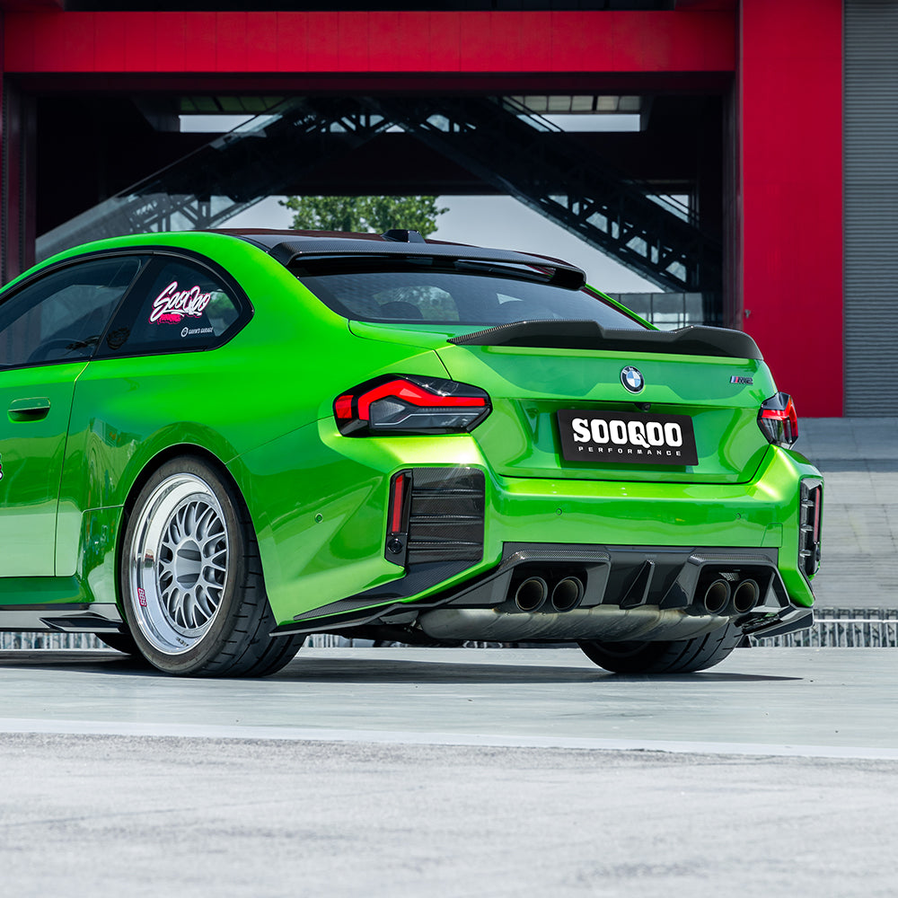 BMW M2 G87 V2 carbon fibre rear diffuser - rear angle