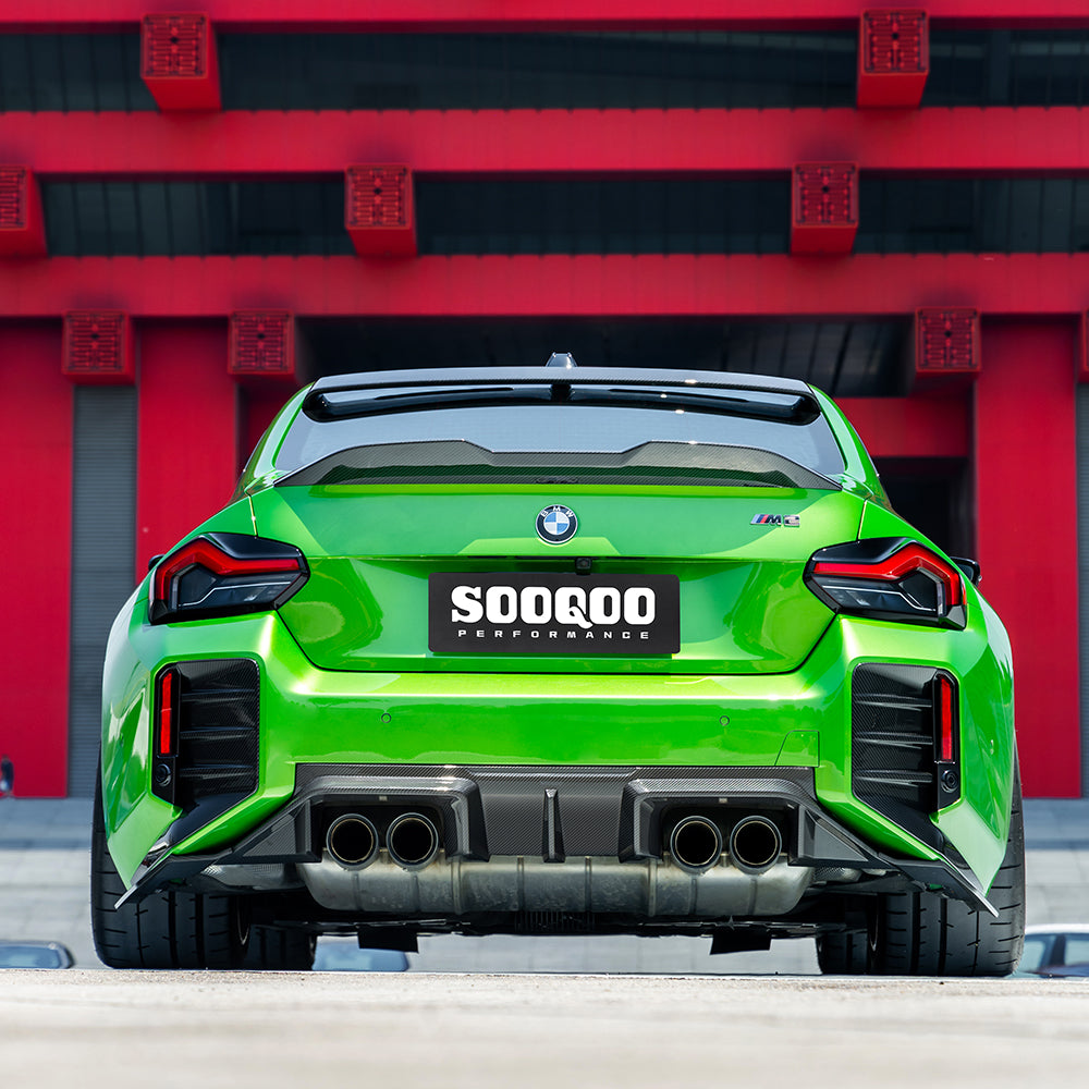 BMW M2 G87 V2 carbon fibre rear diffuser - fitted view