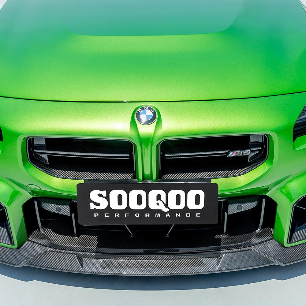 BMW M2 G87 V3 carbon fibre front grille - angle view