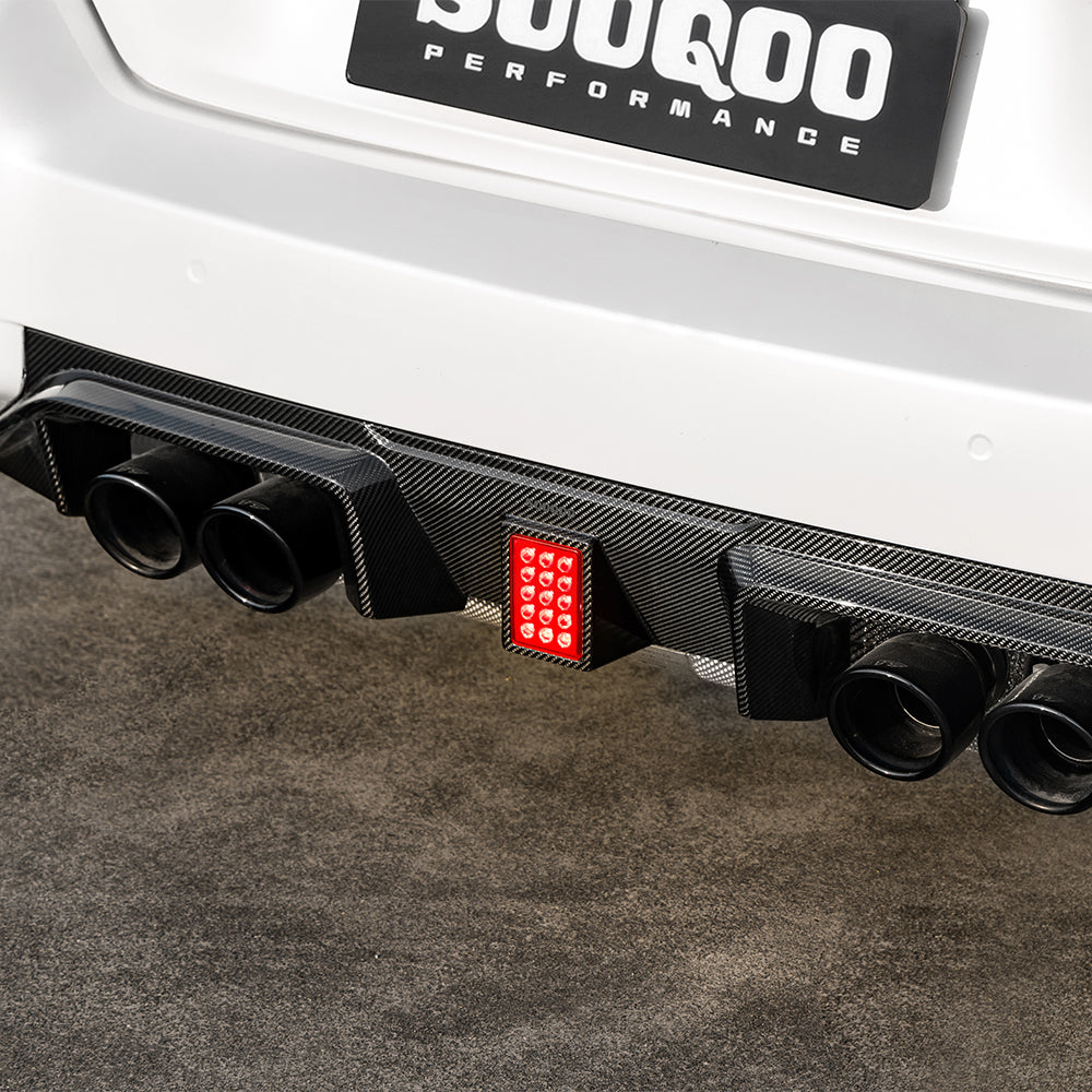BMW M2 G87 V3 carbon fibre rear diffuser - brake light detail