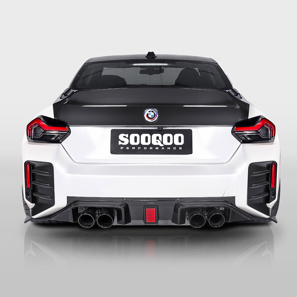 BMW M2 G87 V3 carbon fibre rear diffuser - fitted view