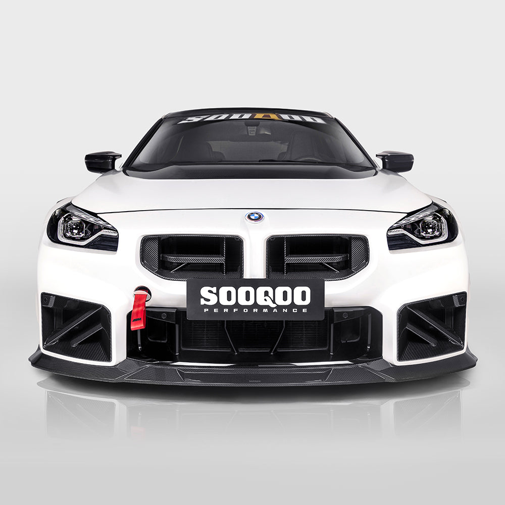 BMW M2 G87 V3 carbon fibre front lip - fitted view
