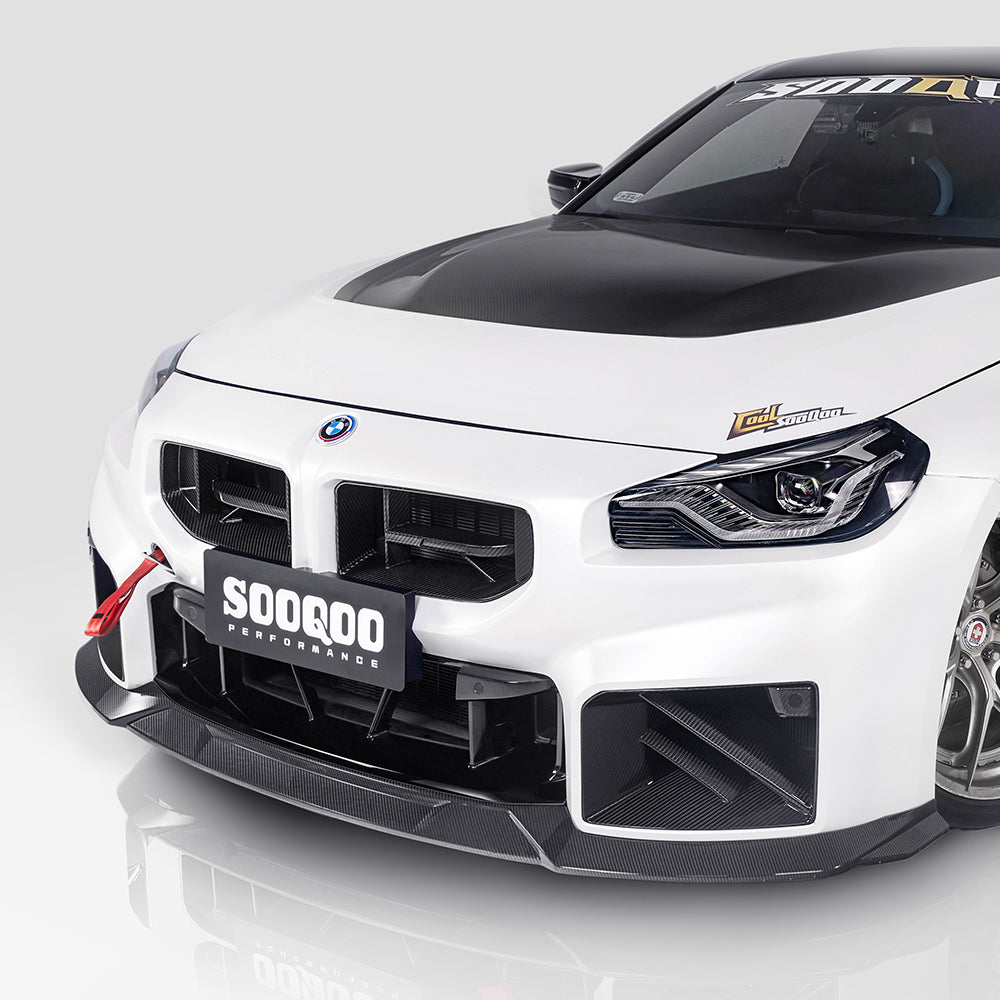 BMW M2 G87 V3 carbon fibre front lip - low angle